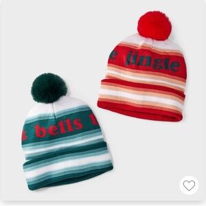 His and hers jingle and bells beanies